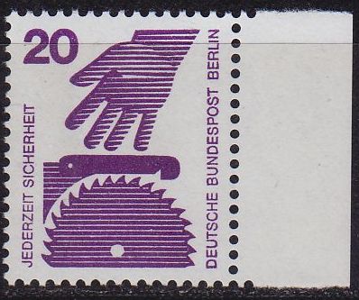 Buy GERMANY BERLIN [1971] MiNr 0404 A ( **/mnh ) [03] Unfall Rand