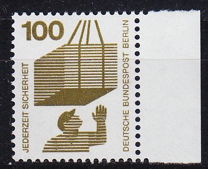 Buy GERMANY BERLIN [1971] MiNr 0410 ( **/mnh ) [02] Unfall Rand re