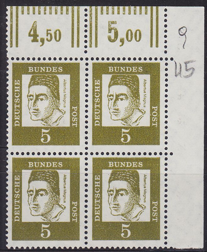 Buy GERMANY BUND [1961] MiNr 0347 y OR W II ( **/mnh ) [02] 4er Eckrand