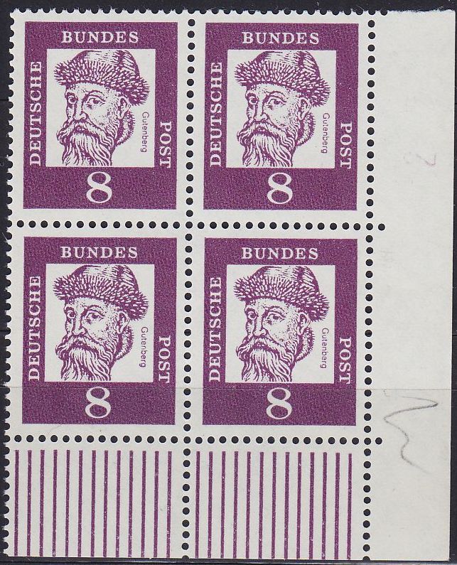Buy GERMANY BUND [1961] MiNr 0349 x UR W ( **/mnh ) [01] 4er Eckrand