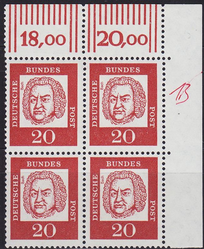 Buy GERMANY BUND [1961] MiNr 0352 x OR W I ( **/mnh ) [01] 4er Eckrand