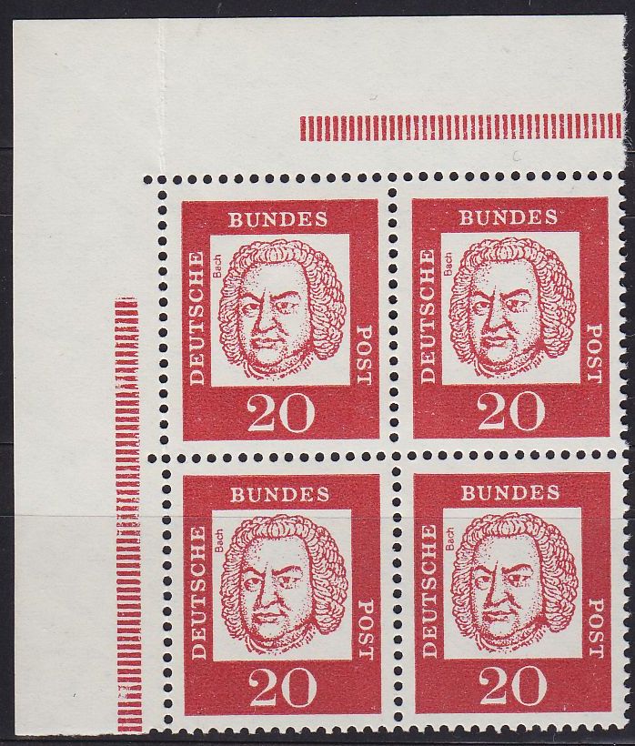 Buy GERMANY BUND [1961] MiNr 0352 y OR P ( **/mnh ) [01] 4er Eckrand