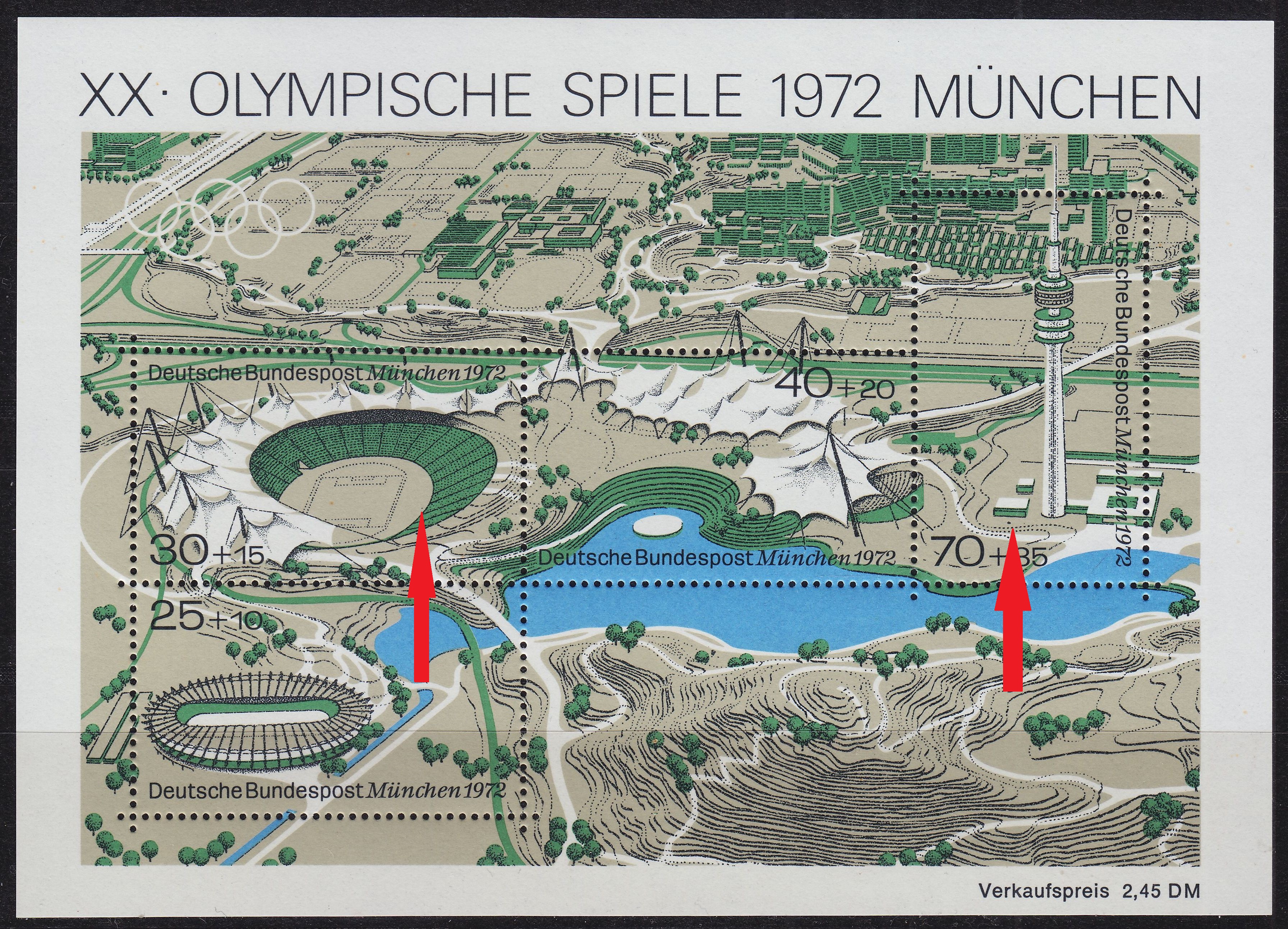 Buy GERMANY BUND [1972] MiNr 0723-26 Block 7,I ( **/mnh ) Olympiade Plattenfehler