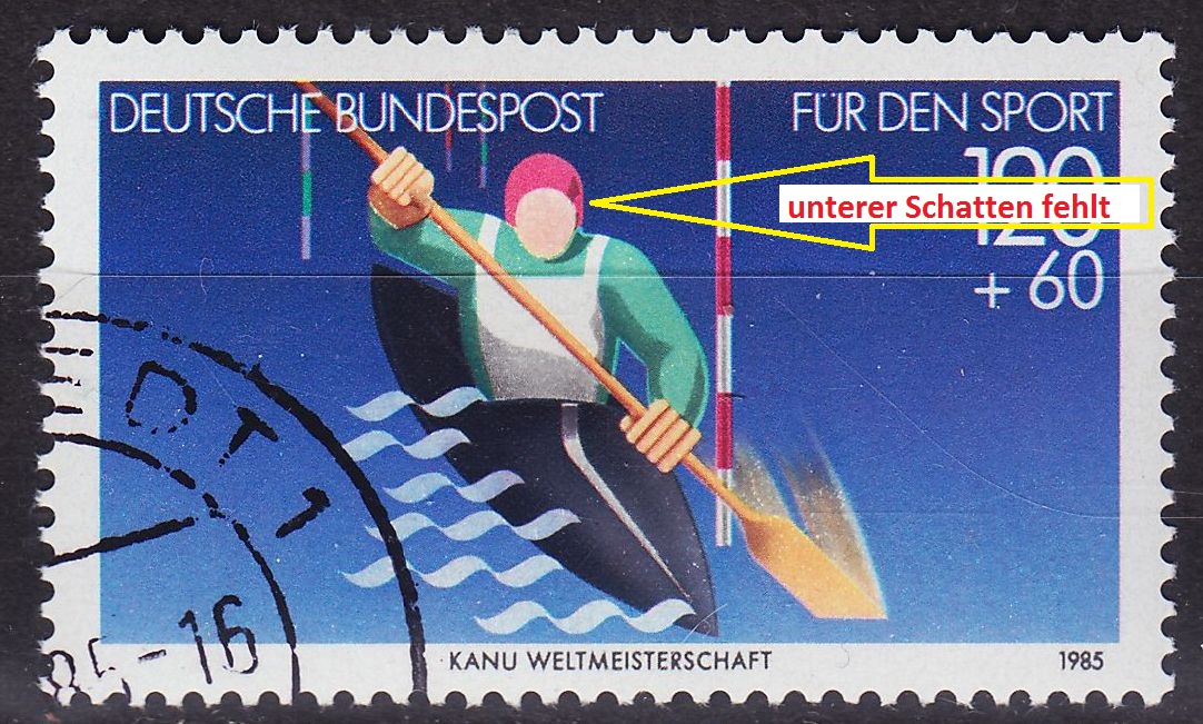 Buy GERMANY BUND [1985] MiNr 1239 F11 II ( O/used ) [01] Sport Plattenfehler