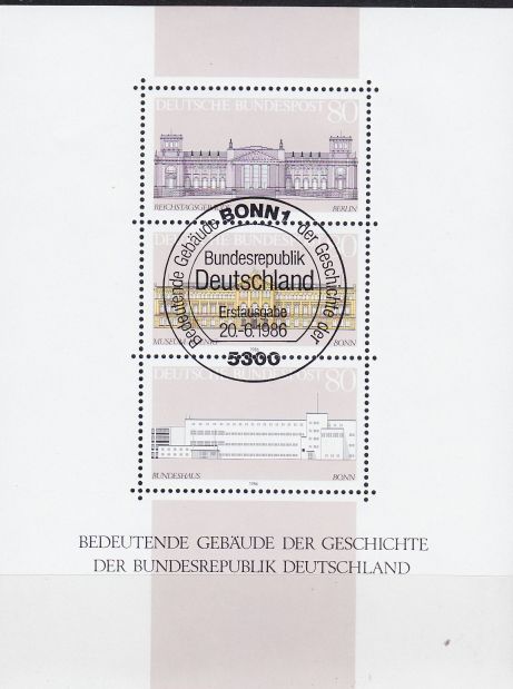 Buy GERMANY BUND [1986] MiNr 1287-89 Block 20 ( Sonder-O/used ) Bauwerke