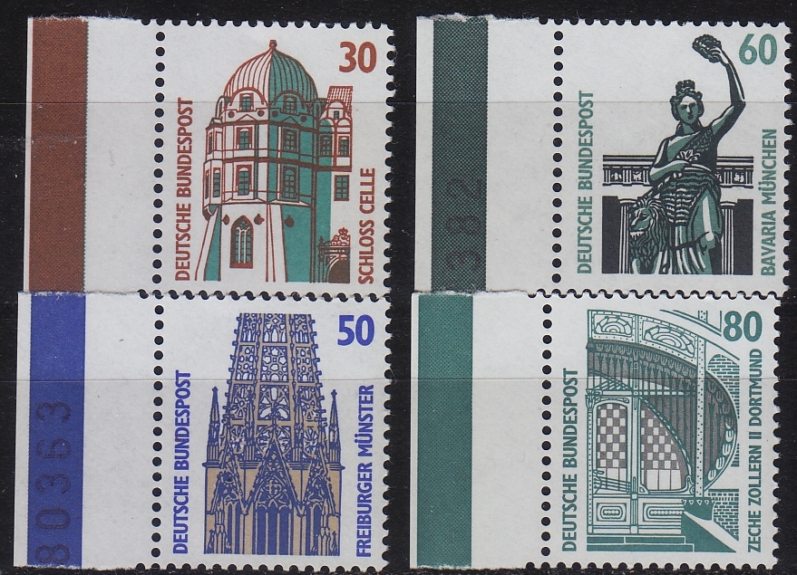 Buy GERMANY BUND [1987] MiNr 1339-42 A ( **/mnh ) [04] Sehenswürdigkeiten Rand li
