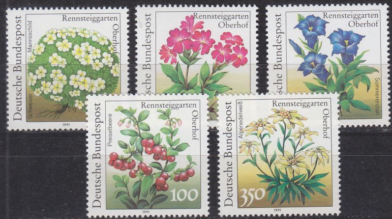 Buy GERMANY BUND [1991] MiNr 1505-09 ( **/mnh ) Blumen