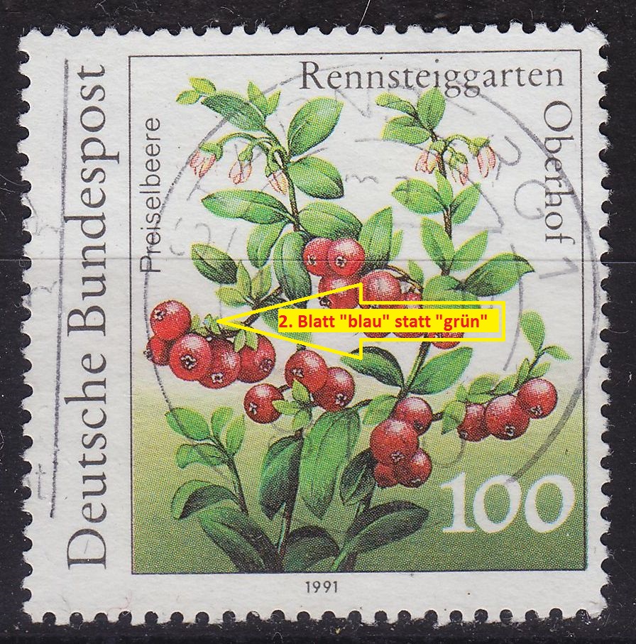 Buy GERMANY BUND [1991] MiNr 1508 F26 I ( O/used ) [01] Blumen Plattenfehler
