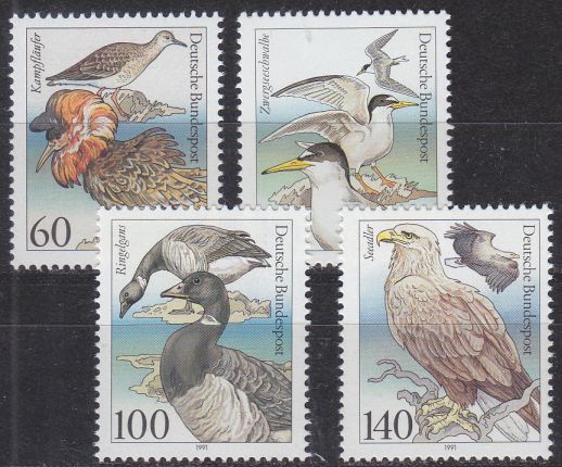 Buy GERMANY BUND [1991] MiNr 1539-42 ( **/mnh ) Vögel