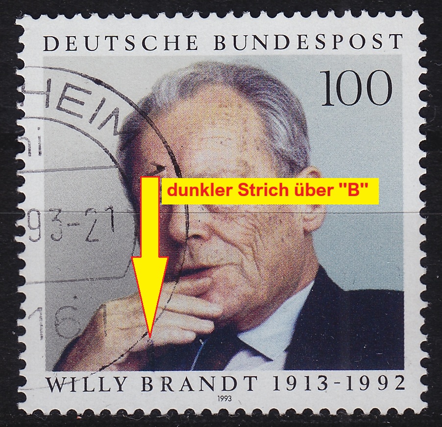 Buy GERMANY BUND [1993] MiNr 1706 F15B II ( O/used ) [01] Plattenfehler