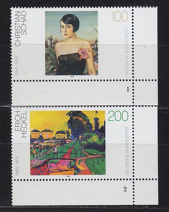 Buy GERMANY BUND [1994] MiNr 1748 ex ( **/mnh ) [01] Gemälde FormNr Eckrand