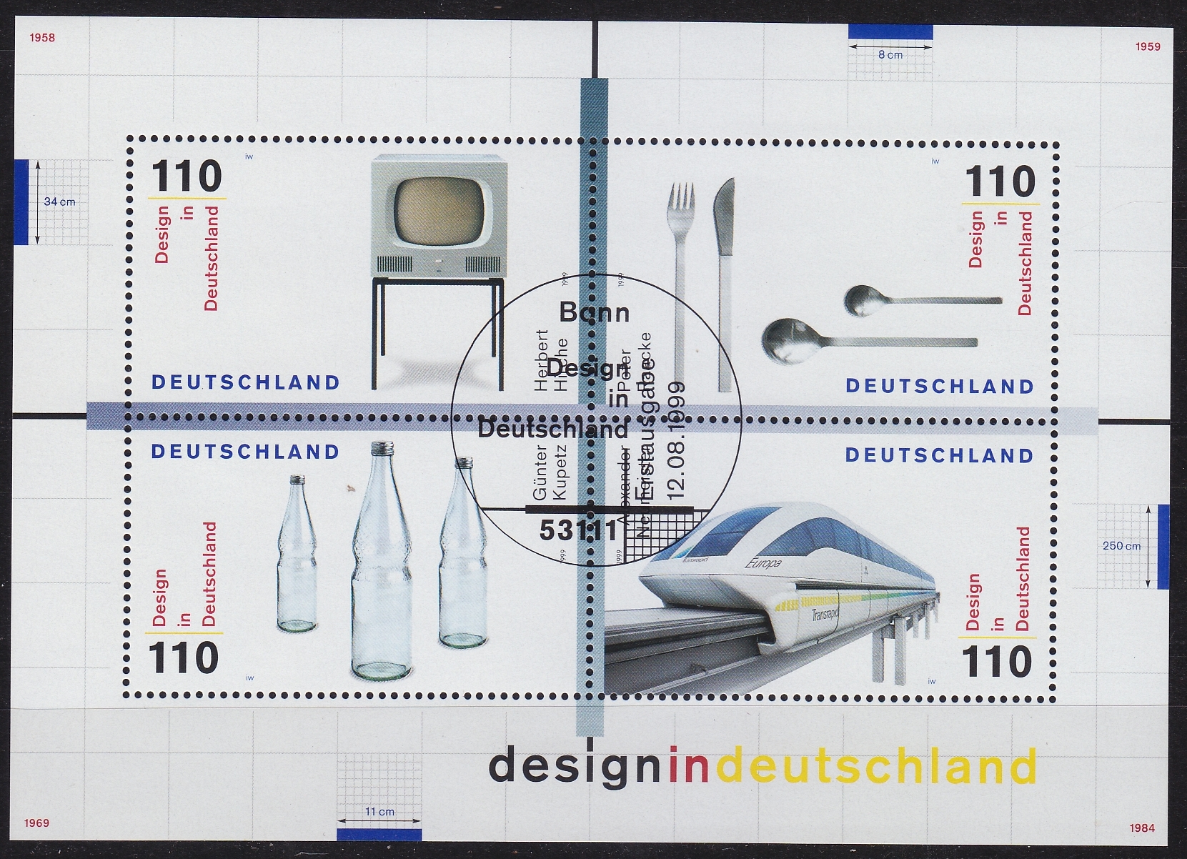 Buy GERMANY BUND [1999] MiNr 2068-71 Block 50 ( Ersttag-O/used ) Kunst